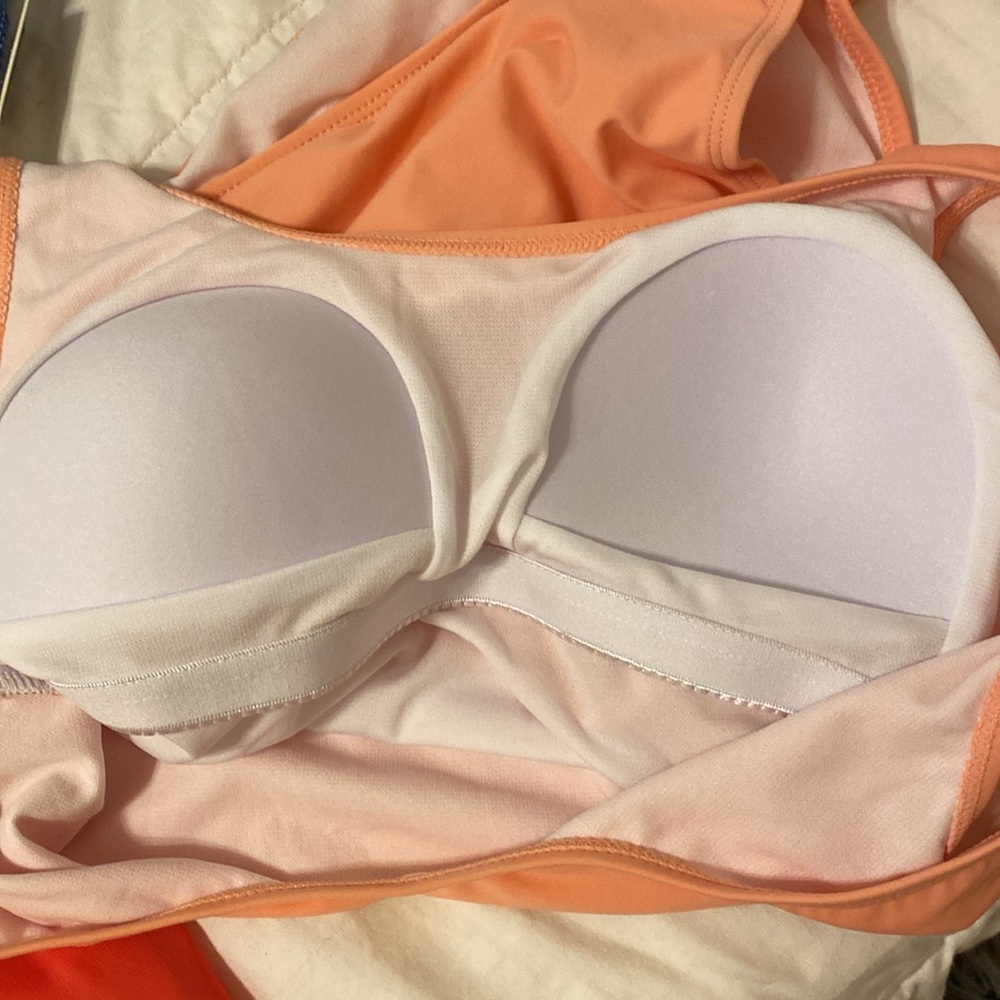NWT Nicole Miller One Piece Swimsuit in Peach - Picture 6 of 7